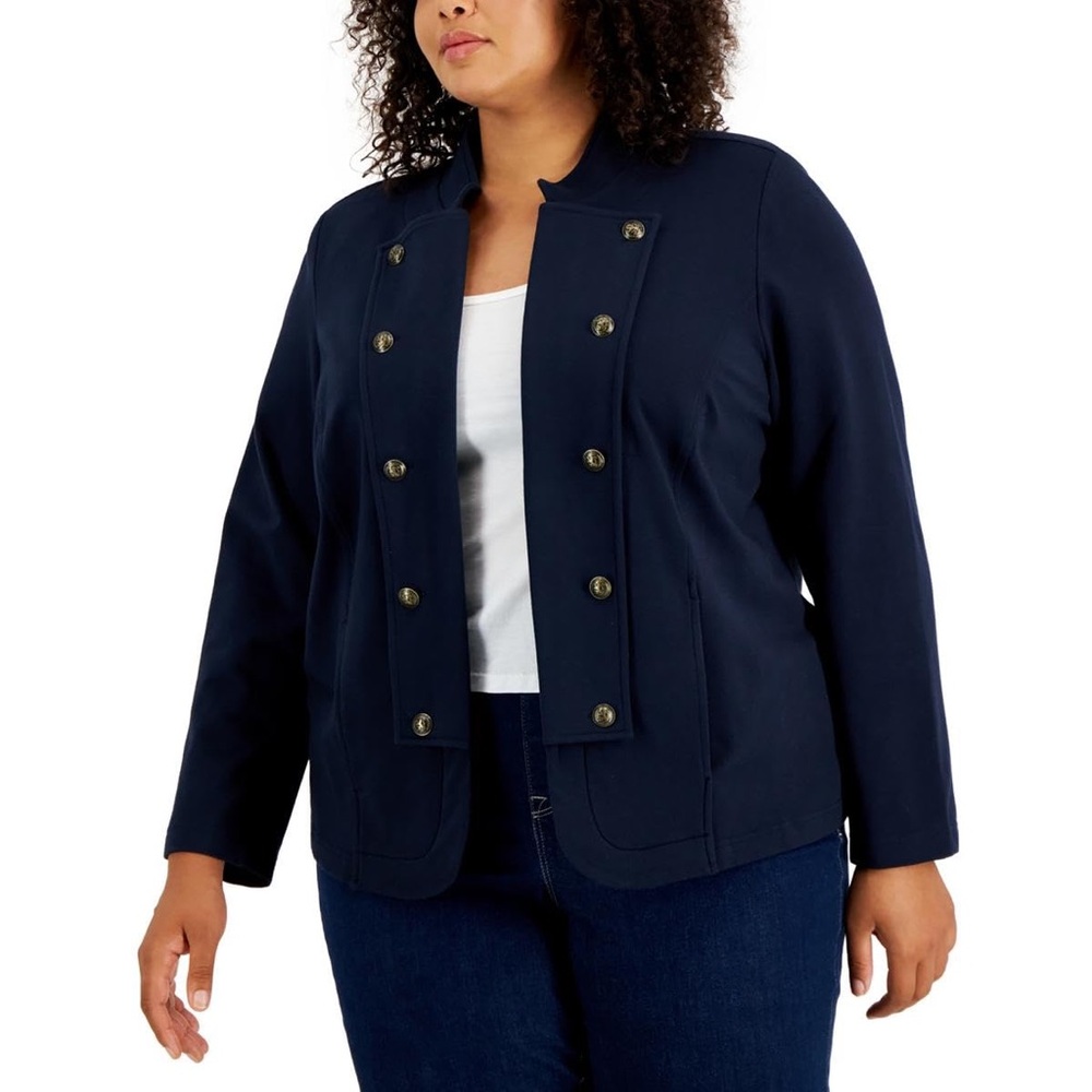 Tommy Hilfiger Womens X Gigi Hadid Open Front Band Jacket Casual Blazer 2X